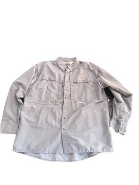 Drake Waterfowl Systems Shirt Men’s Size Large Gray Vented Long Sleeve Fishing